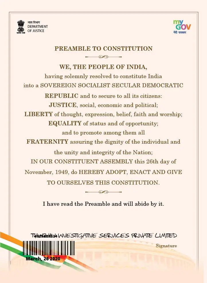 Preamble To Constitution.